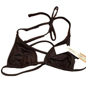 Skims Swim Small Triangle Top Black Onyx Halter Bikini Minimalist Design NWT